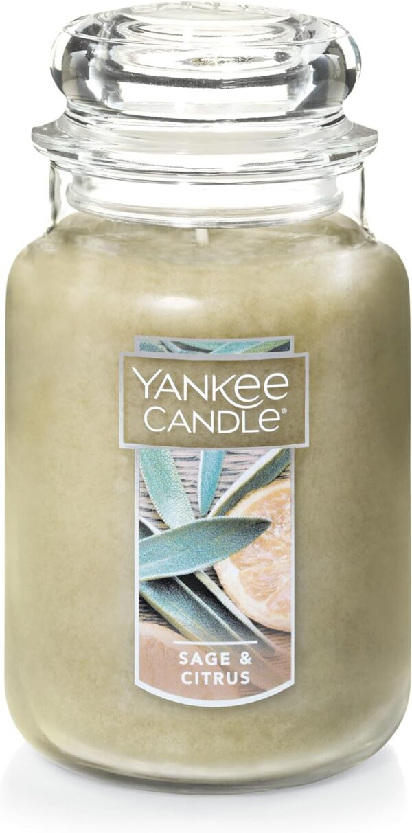 Yankee Candle Sage & Citrus Scented, Classic 22oz Large Jar Single Wick Candle