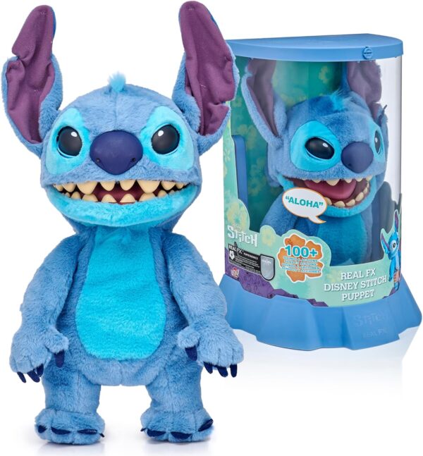 RealFX Disney Stitch Plush from Lilo & Stitch- 18" Animatronic Plush, 100+ Action & Sound Combinations, Looks-Feels-Sounds Realistic