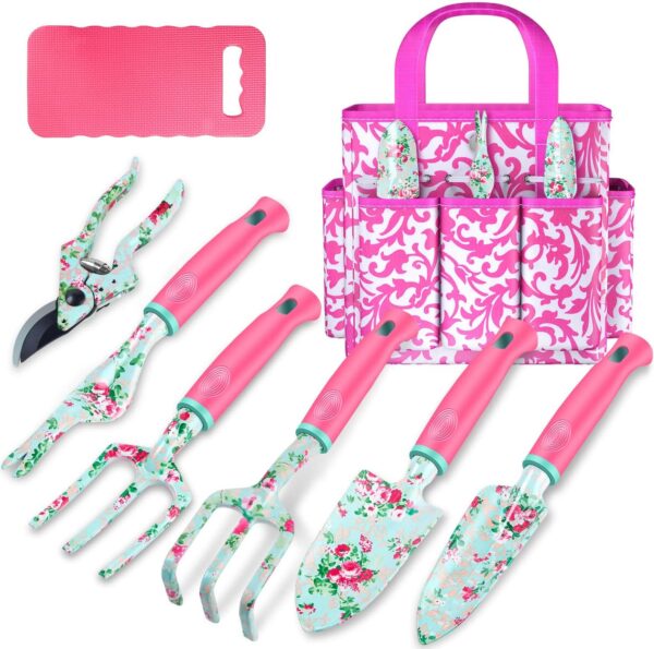 Gardening Tools, 8 Pcs Heavy Duty Floral Garden Tool Set