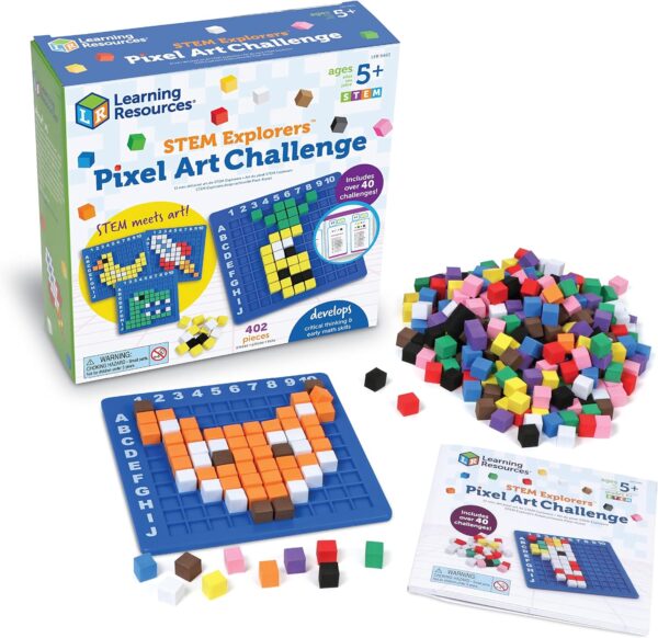 Learning Resources STEM Explorers Pixel Art Challenge, 402 Pieces